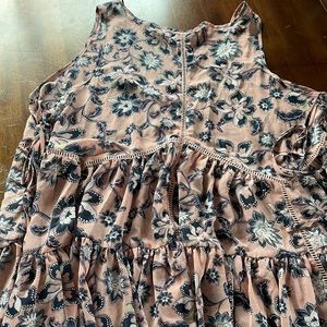 TORRID Pink Navy Blue Floral Semi Sheer Tank Dress